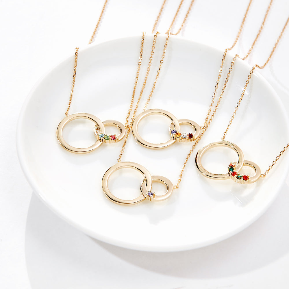Nana Jewels Swirl 1-9 Mothers Day Birthstone Necklace for Women - 10K  Yellow Gold, Stone 4 - Walmart.com